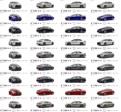 2015 Toyota Camry Colors and Trims - Visual Buyers Guide