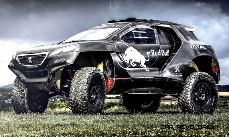 The Peugeot 2008 DKR during the first test in Freneuse, France o