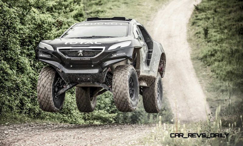 Carlos Sainz performs during the Peugeot 2008 DKR first test in