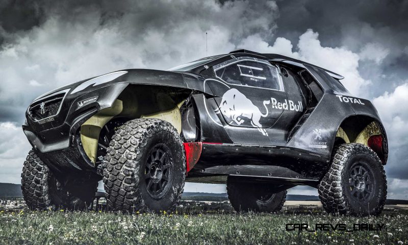 The Peugeot 2008 DKR during the first test in Freneuse, France o