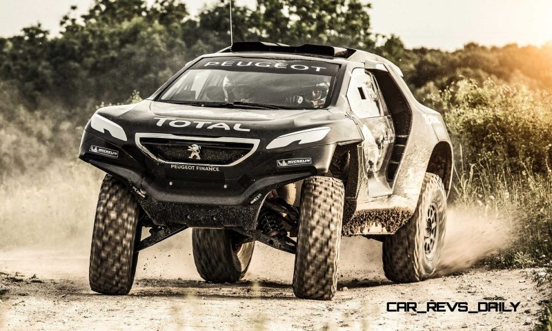 Carlos Sainz performs during the Peugeot 2008 DKR first test in