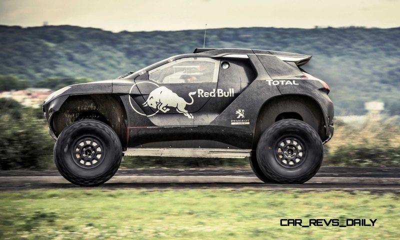 Carlos Sainz performs during the Peugeot 2008 DKR first test in