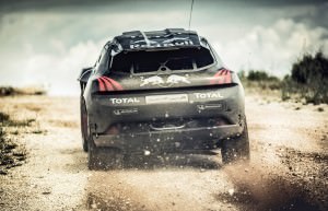 Carlos Sainz performs during the Peugeot 2008 DKR test in Chatea