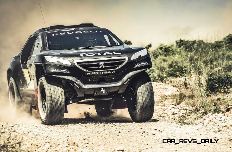 Stephane Peterhansel performs during the Peugeot 2008 DKR test i