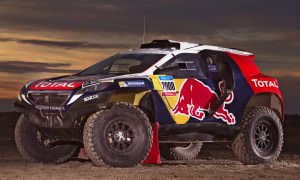 The Peugeot 2008 DKR in Camargue, France on November 13th, 2014