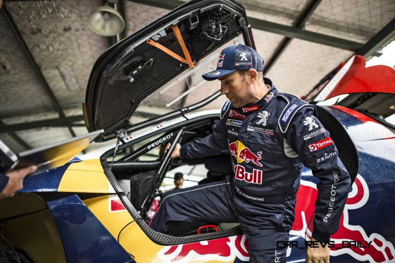 Stephane Peterhansel is seen during the testing session prior Ra