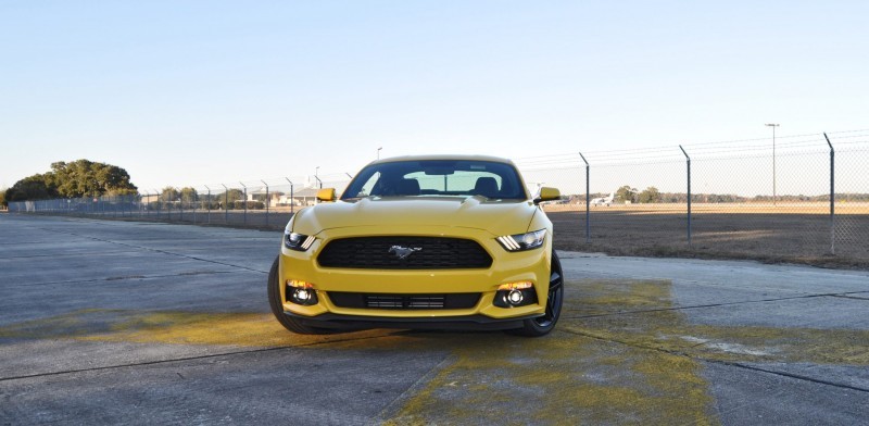 HD Road Test Review - 2015 Ford Mustang EcoBoost in Triple Yellow with Performance Pack 101