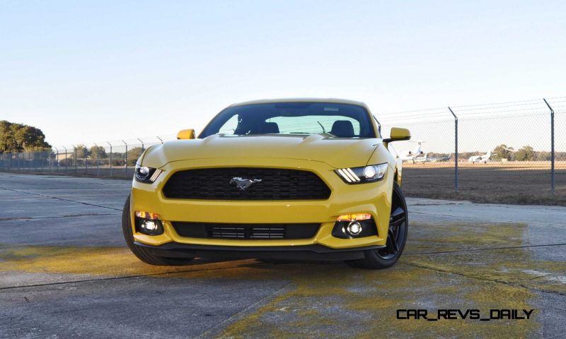 HD Road Test Review - 2015 Ford Mustang EcoBoost in Triple Yellow with Performance Pack 104