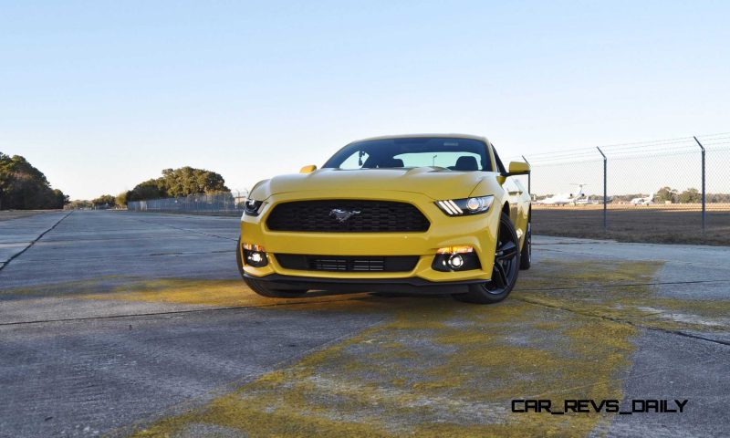 HD Road Test Review - 2015 Ford Mustang EcoBoost in Triple Yellow with Performance Pack 105