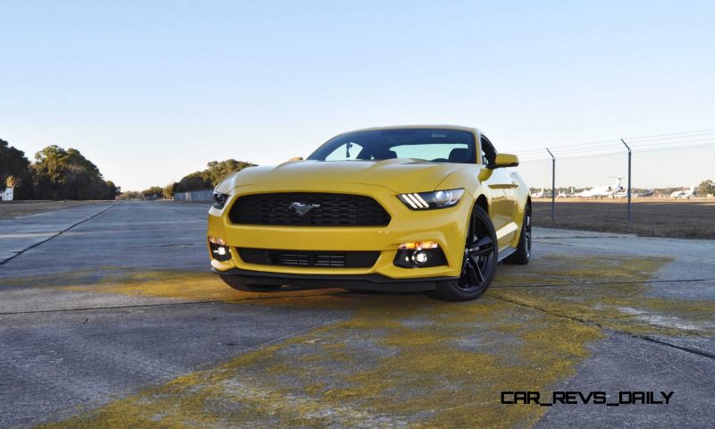 HD Road Test Review - 2015 Ford Mustang EcoBoost in Triple Yellow with Performance Pack 106