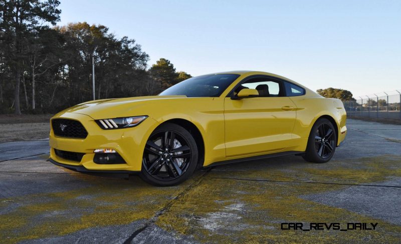 HD Road Test Review - 2015 Ford Mustang EcoBoost in Triple Yellow with Performance Pack 112