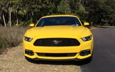 HD Road Test Review - 2015 Ford Mustang EcoBoost in Triple Yellow with Performance Pack 13