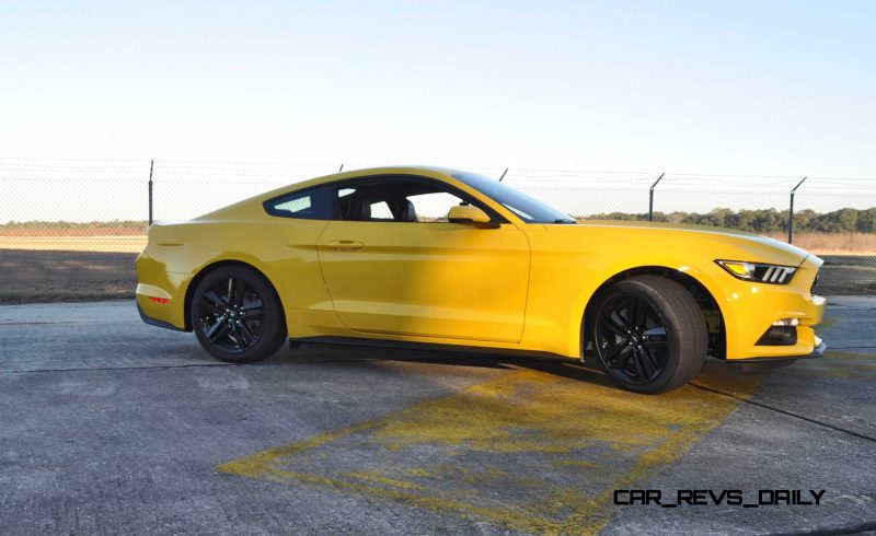 HD Road Test Review - 2015 Ford Mustang EcoBoost in Triple Yellow with Performance Pack 141