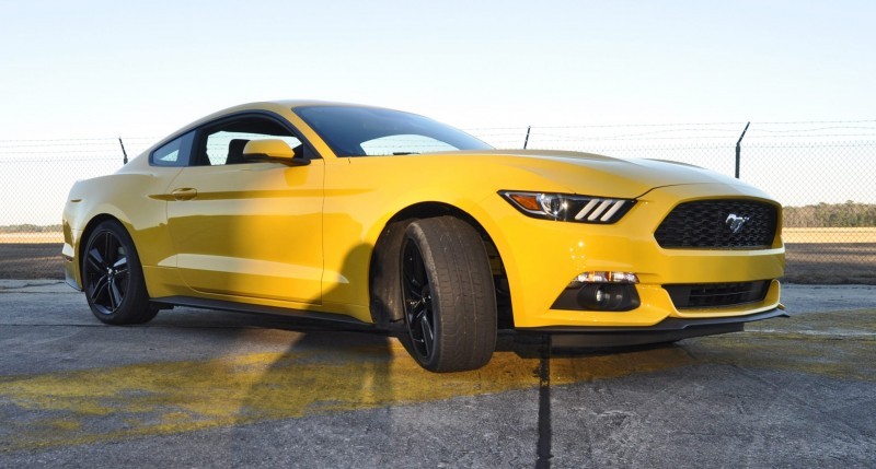 HD Road Test Review - 2015 Ford Mustang EcoBoost in Triple Yellow with Performance Pack 144