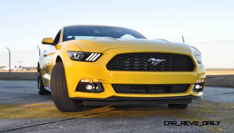 HD Road Test Review - 2015 Ford Mustang EcoBoost in Triple Yellow with Performance Pack 148