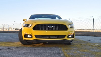 HD Road Test Review - 2015 Ford Mustang EcoBoost in Triple Yellow with Performance Pack 150