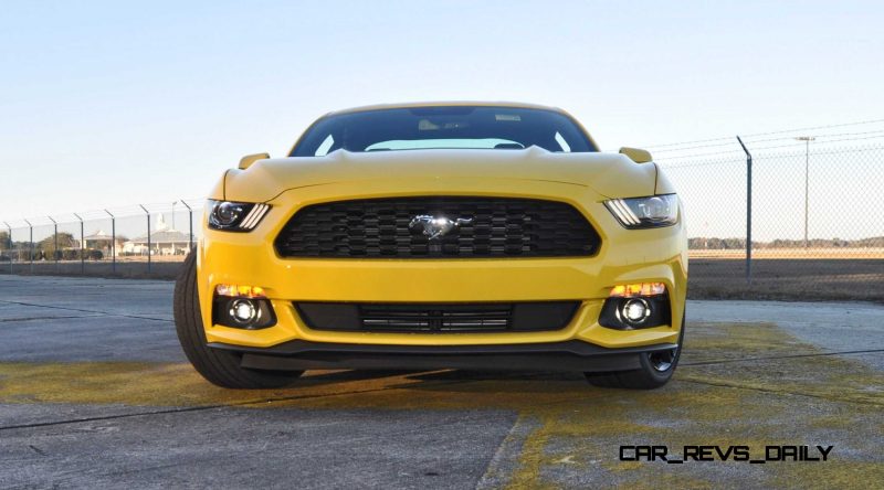 HD Road Test Review - 2015 Ford Mustang EcoBoost in Triple Yellow with Performance Pack 151