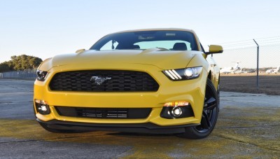 HD Road Test Review - 2015 Ford Mustang EcoBoost in Triple Yellow with Performance Pack 153