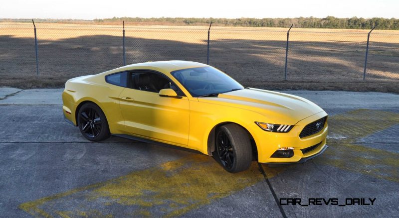 HD Road Test Review - 2015 Ford Mustang EcoBoost in Triple Yellow with Performance Pack 154