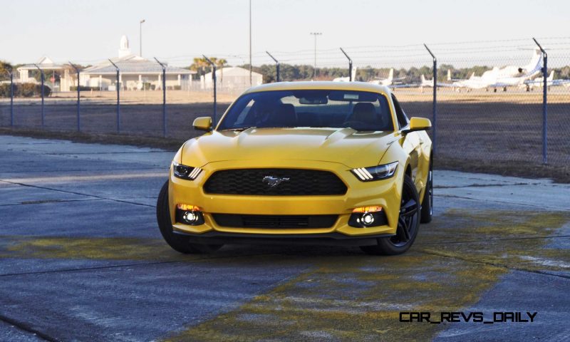 HD Road Test Review - 2015 Ford Mustang EcoBoost in Triple Yellow with Performance Pack 157