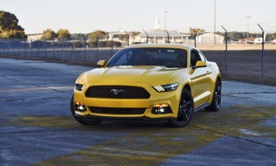 HD Road Test Review - 2015 Ford Mustang EcoBoost in Triple Yellow with Performance Pack 158