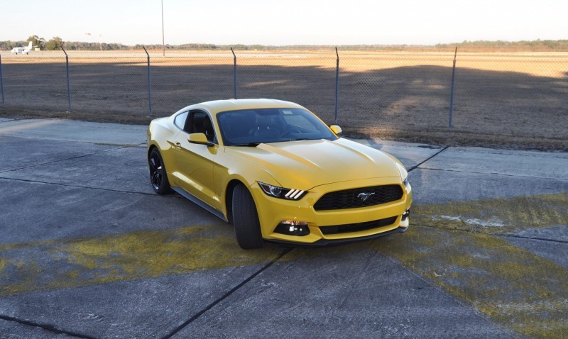 HD Road Test Review - 2015 Ford Mustang EcoBoost in Triple Yellow with Performance Pack 159