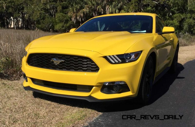 HD Road Test Review - 2015 Ford Mustang EcoBoost in Triple Yellow with Performance Pack 16