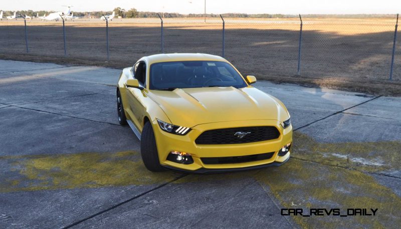 HD Road Test Review - 2015 Ford Mustang EcoBoost in Triple Yellow with Performance Pack 162