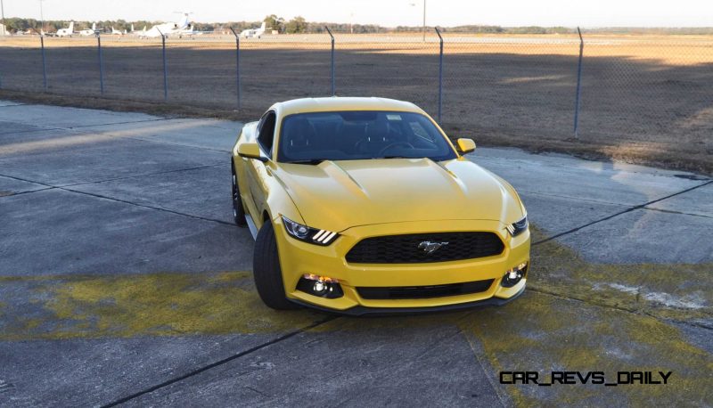 HD Road Test Review - 2015 Ford Mustang EcoBoost in Triple Yellow with Performance Pack 163