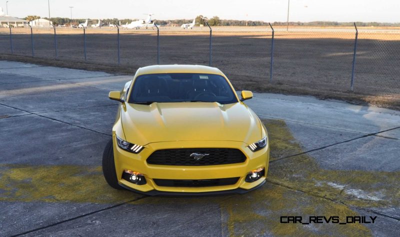 HD Road Test Review - 2015 Ford Mustang EcoBoost in Triple Yellow with Performance Pack 165