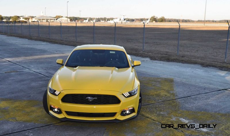 HD Road Test Review - 2015 Ford Mustang EcoBoost in Triple Yellow with Performance Pack 167