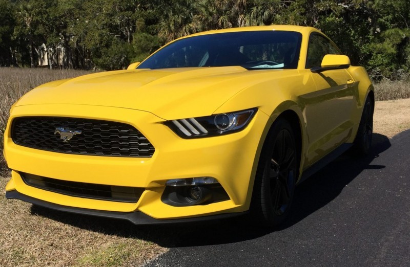 HD Road Test Review - 2015 Ford Mustang EcoBoost in Triple Yellow with Performance Pack 17