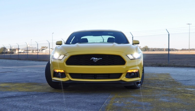 HD Road Test Review - 2015 Ford Mustang EcoBoost in Triple Yellow with Performance Pack 174