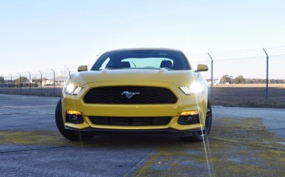 HD Road Test Review - 2015 Ford Mustang EcoBoost in Triple Yellow with Performance Pack 175