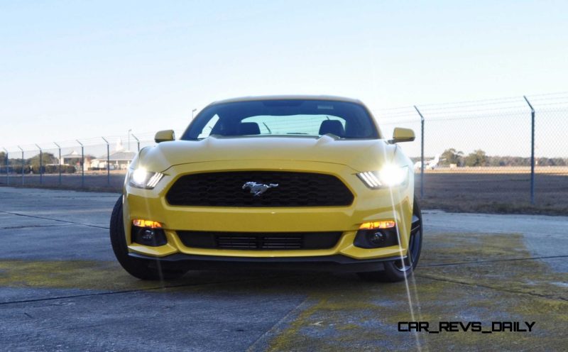 HD Road Test Review - 2015 Ford Mustang EcoBoost in Triple Yellow with Performance Pack 175