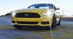 HD Road Test Review - 2015 Ford Mustang EcoBoost in Triple Yellow with Performance Pack 177