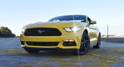 HD Road Test Review - 2015 Ford Mustang EcoBoost in Triple Yellow with Performance Pack 178