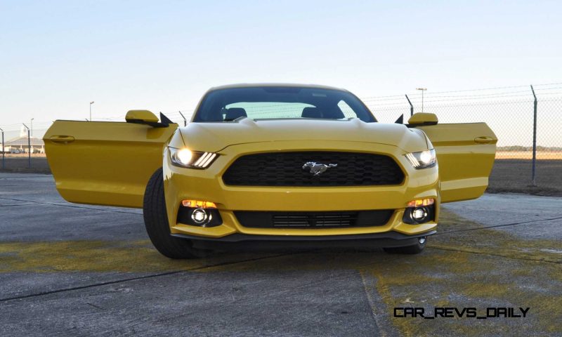 HD Road Test Review - 2015 Ford Mustang EcoBoost in Triple Yellow with Performance Pack 186