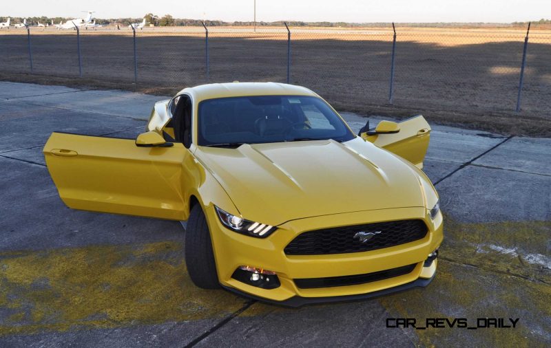 HD Road Test Review - 2015 Ford Mustang EcoBoost in Triple Yellow with Performance Pack 194