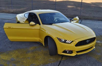 HD Road Test Review - 2015 Ford Mustang EcoBoost in Triple Yellow with Performance Pack 197