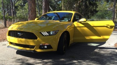 HD Road Test Review - 2015 Ford Mustang EcoBoost in Triple Yellow with Performance Pack 21