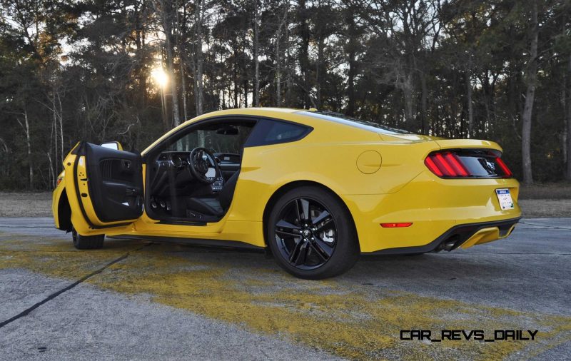 HD Road Test Review - 2015 Ford Mustang EcoBoost in Triple Yellow with Performance Pack 213