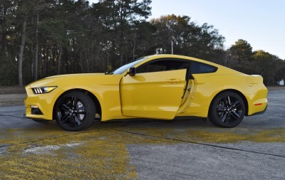 HD Road Test Review - 2015 Ford Mustang EcoBoost in Triple Yellow with Performance Pack 217