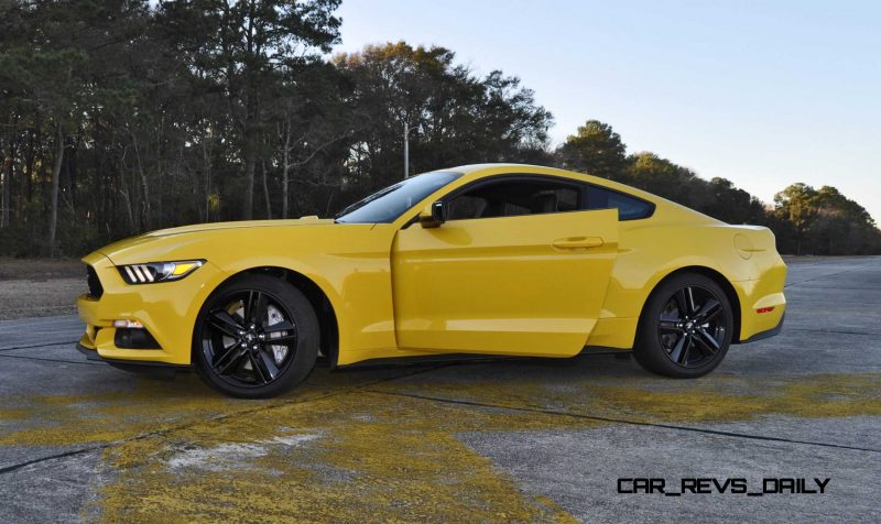 HD Road Test Review - 2015 Ford Mustang EcoBoost in Triple Yellow with Performance Pack 218