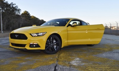 HD Road Test Review - 2015 Ford Mustang EcoBoost in Triple Yellow with Performance Pack 221