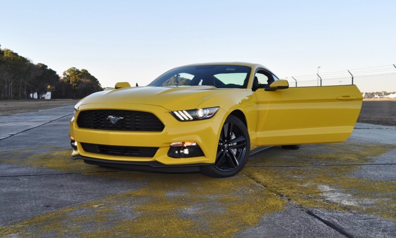 HD Road Test Review - 2015 Ford Mustang EcoBoost in Triple Yellow with Performance Pack 223