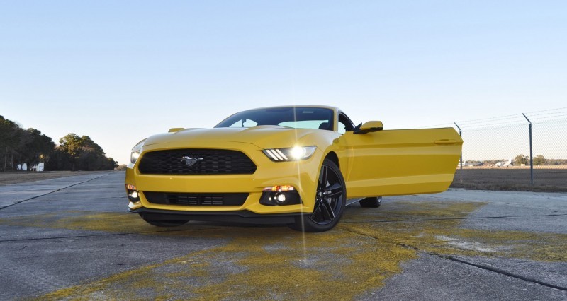 HD Road Test Review - 2015 Ford Mustang EcoBoost in Triple Yellow with Performance Pack 224