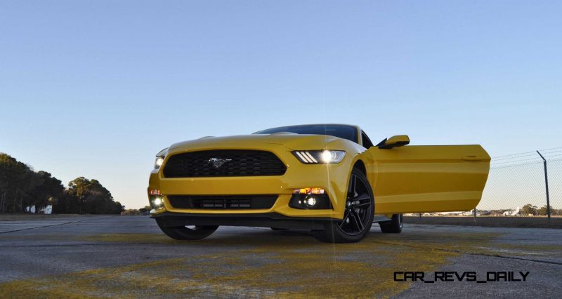 HD Road Test Review - 2015 Ford Mustang EcoBoost in Triple Yellow with Performance Pack 225