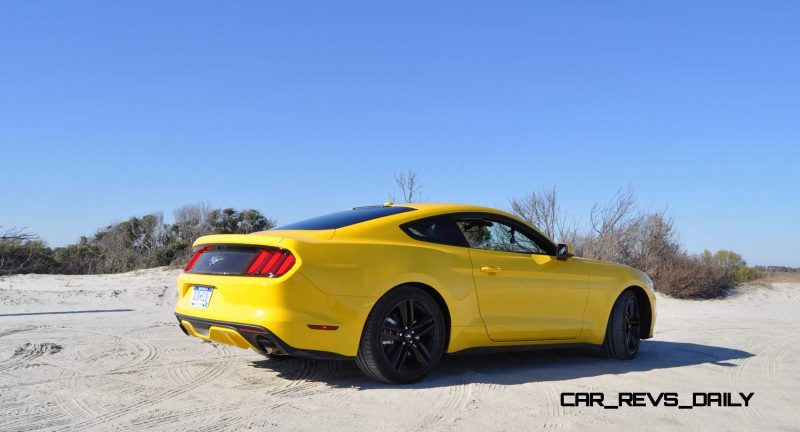 HD Road Test Review - 2015 Ford Mustang EcoBoost in Triple Yellow with Performance Pack 23