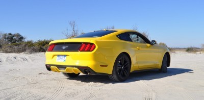 HD Road Test Review - 2015 Ford Mustang EcoBoost in Triple Yellow with Performance Pack 26